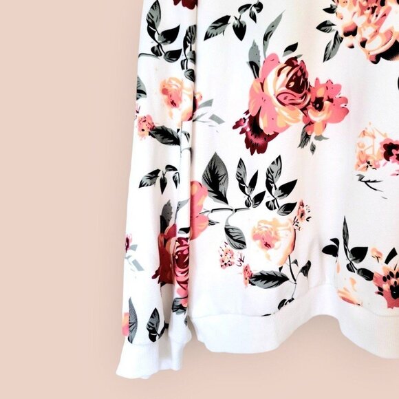 Womens 3XL Style Shein Lune Drop Shoulder Stunning Floral Print Crewneck Sweater - Picture 5 of 8